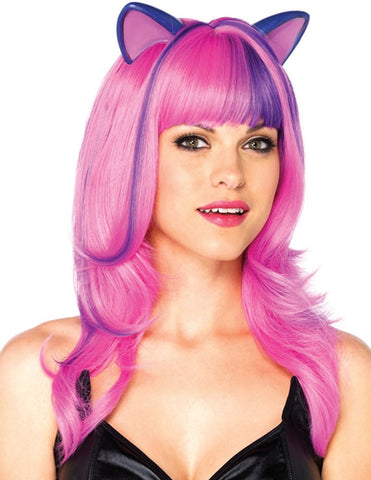 Frisky Kitty Long Wavy Wig w/ Ears