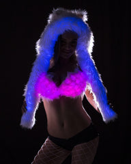 Light Up Fur Animal Hood - Color Changing