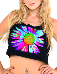Daisy UV Reactive Glow Crop Top