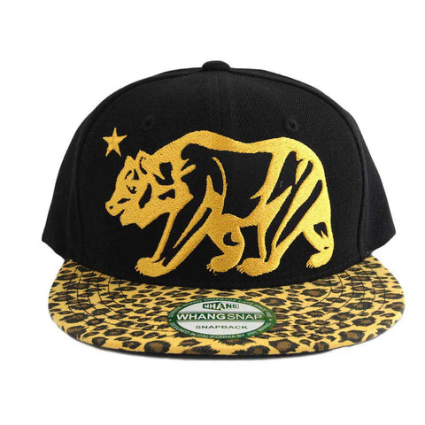 Leopard Cali Bear Snapback