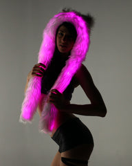 Light Up Fur Animal Hood - Color Changing