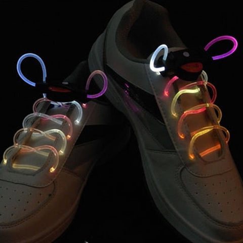 EL Wire Shoe Lace, Pink/White (Pair)