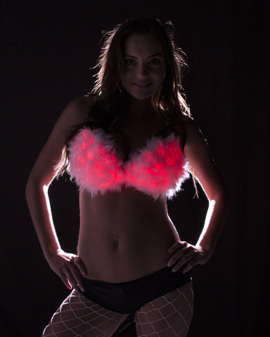 Light Up Fur Bra - Color Changing