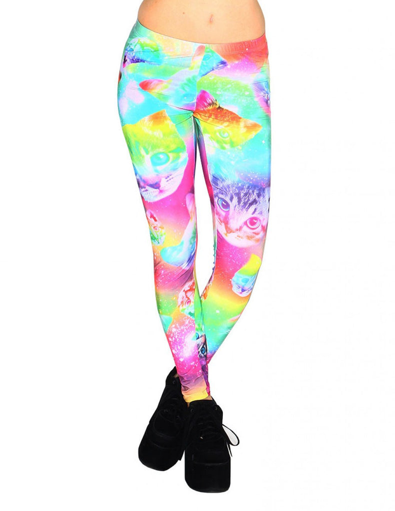 Rainbow Space Cat Leggings – Marquee Demo - Main Image